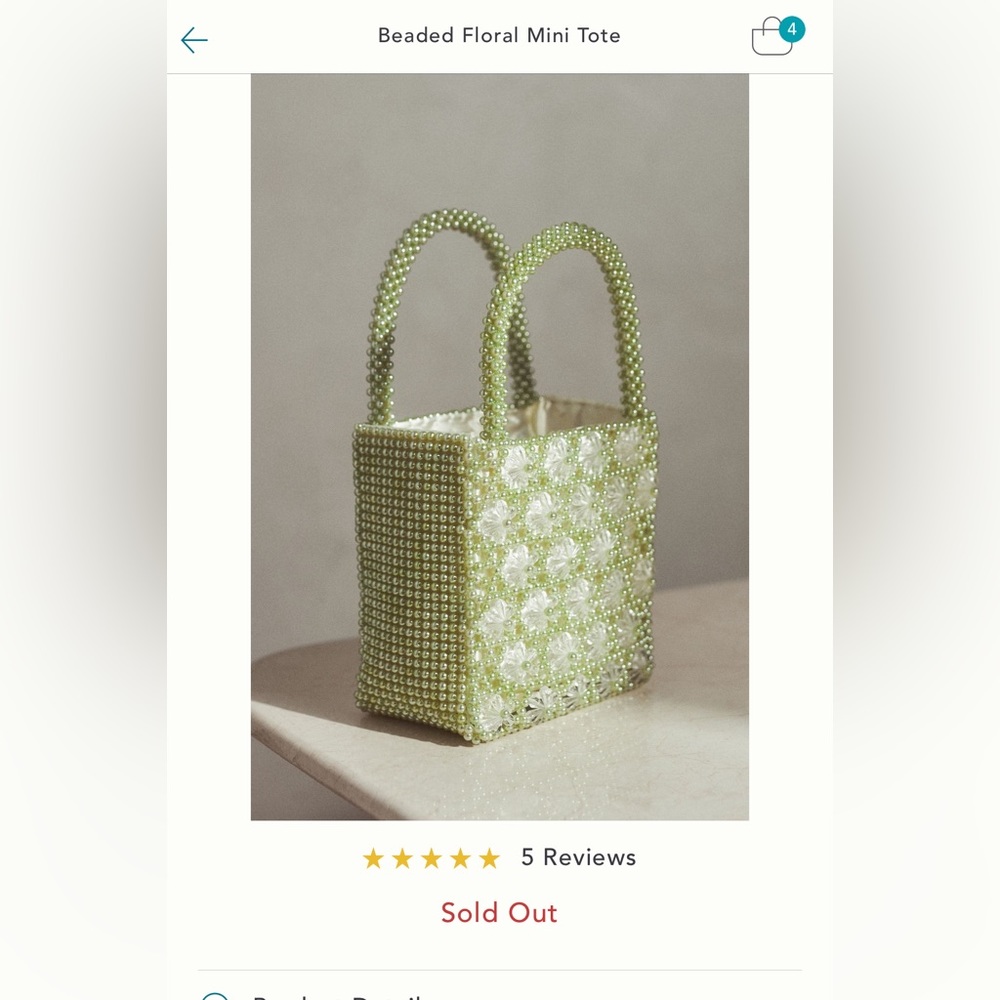 Beaded Floral tote Used a couple times. Slight signs of wear but good condition